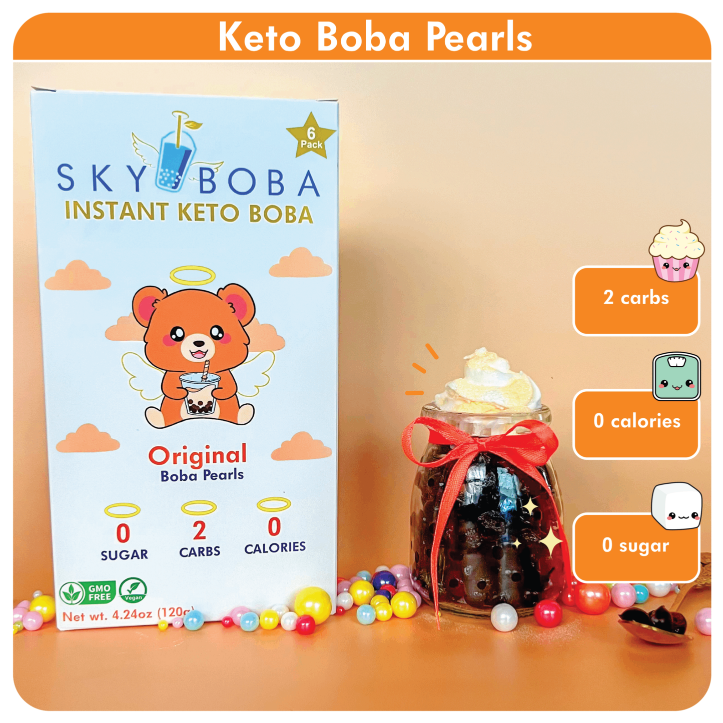 Keto Boba Pearls - Bubble Tea sugar free